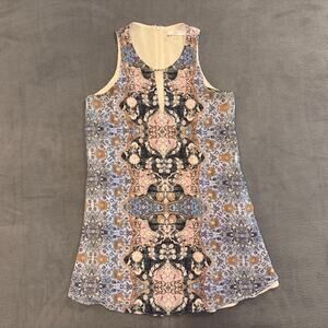 Lavender Brown Sonna Keyhole Detail Silk Mini Dress Women's Size Small